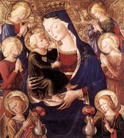 Bertolomeo Caporali, Virgin and Child with Angels (1477)