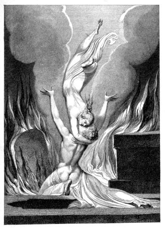 The Reunion of Soul and Body. From Robert Blair's " Grave," illustrated by William Blake (1896).