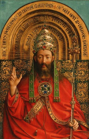 Jan van Eyck, The Almighty (detail from the Ghent altarpiece) (1432)