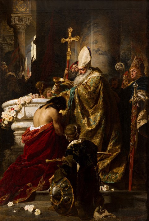 Gyula Benczúr, The Baptism of Vajk (1875)