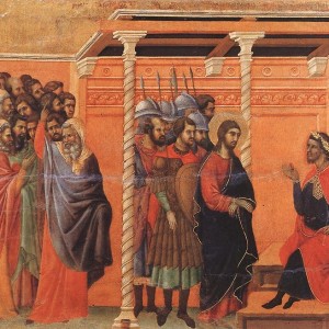 Duccio, Pilate's First Interrogation of Christ (1311)