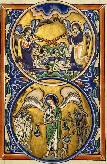 The Resurrection of the Dead and the Weighing of Souls, from the Psalter of Blanche of Castile (13th c.)