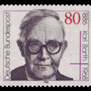 German postage stamp honoring Karl Barth's 100th birthday