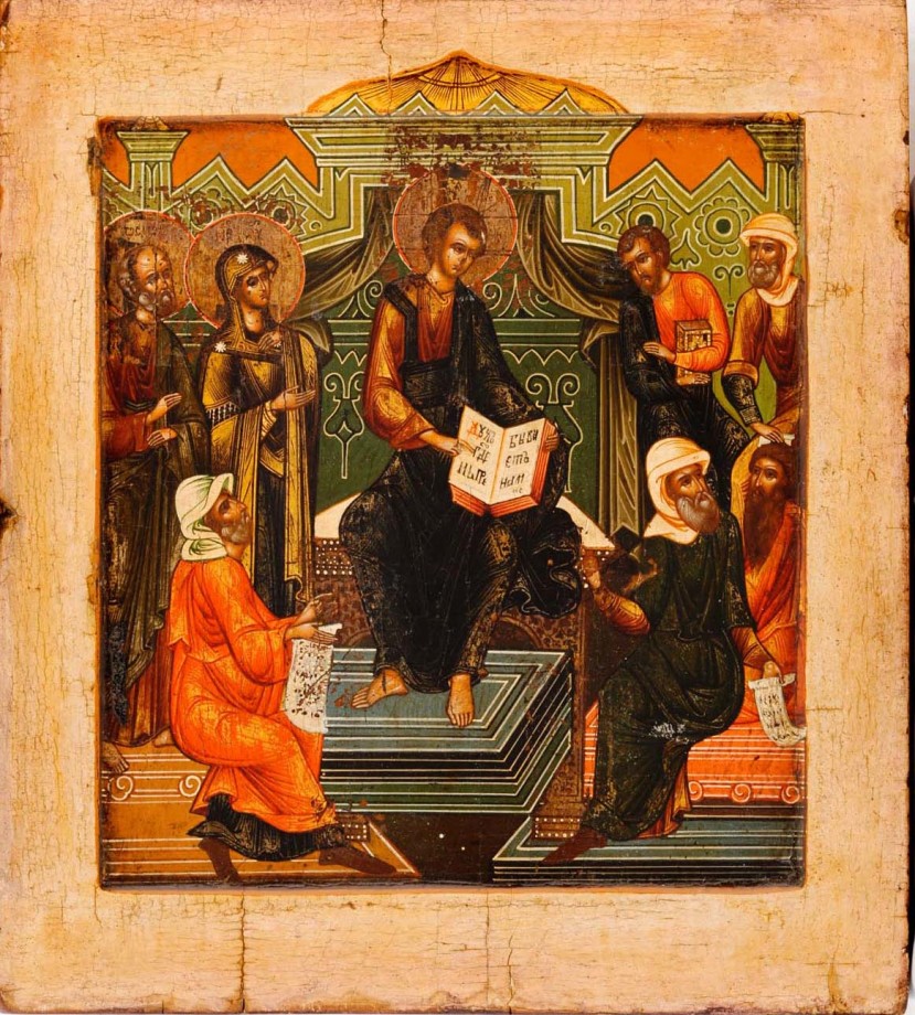 Jesus Among the Doctors, Russian Icon (c. 1800)