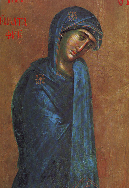 The Virgin Katafigi with St. John The Theologian (detail) (1935)