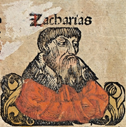 Zacharias, woodcut from the Nuremberg Chronicles (1493)