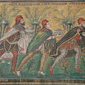 The Three Wise Men, from a mosaic in the Basilica of Sant'Apollinare Nuovo in Ravenna, Italy (pre-526 A.D.)